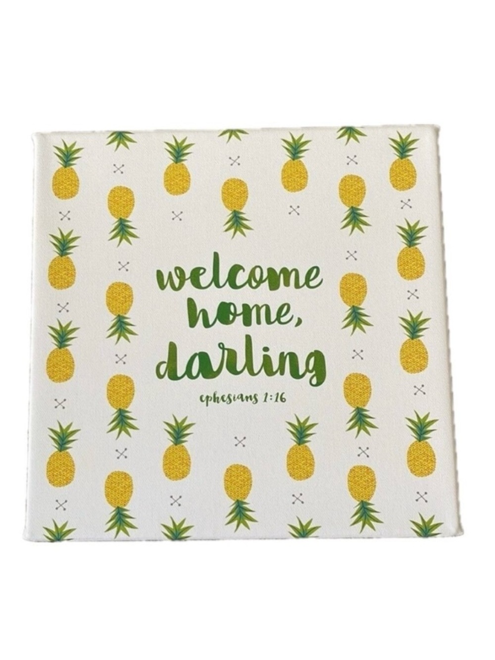 Mary and Martha Hallmark DaySpring Pineapple Stretched Canvas Print Welcome Home